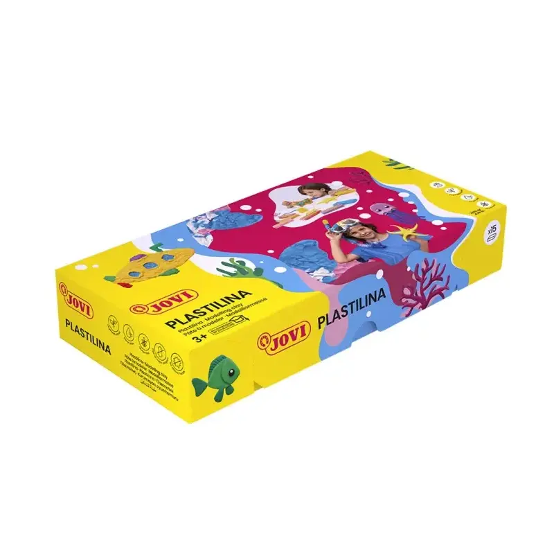 Jovi Expositor de 15 Pastillas de Plastilina 150gr - Muy Moldeable - No Se Seca - Sin Gluten - Colores Surtidos | Ahorro Imprimi