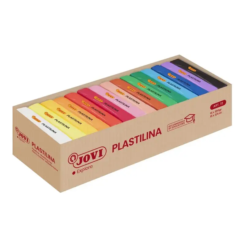 Jovi Expositor de 15 Pastillas de Plastilina 350gr - Muy Moldeable - No Se Seca - Color Surtido | Ahorro Imprimiendo