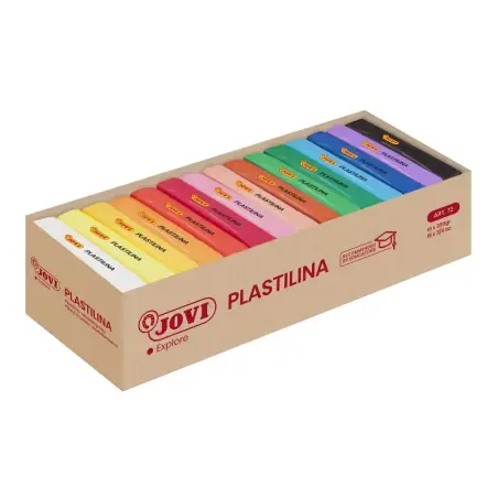 Jovi Expositor de 15 Pastillas de Plastilina 350gr - Muy Moldeable - No Se Seca - Color Surtido | Ahorro Imprimiendo