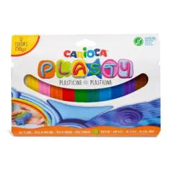 Carioca Plasty Pack de 12 Plastilinas Surtidas - Facil de Usar - No Se Seca - Reutilizable - Colores Brillantes y Mezclables - L
