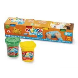 Carioca Baby Do Pack con 4 Botes de Pasta de Modelar 150ml - Super Ligera, Elastica y Maleable - Ideal para Primeras Experiencia