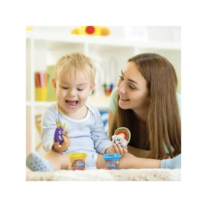 Carioca Baby Do Pack con 4 Botes de Pasta de Modelar 150ml - Super Ligera, Elastica y Maleable - Ideal para Primeras Experiencia