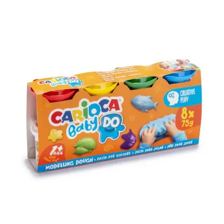 Carioca Baby Do Pack de 8 Pastas de Modelar - Super Ligera - Elastica - Maleable - Ideal para Primeras Experiencias Tactiles - S