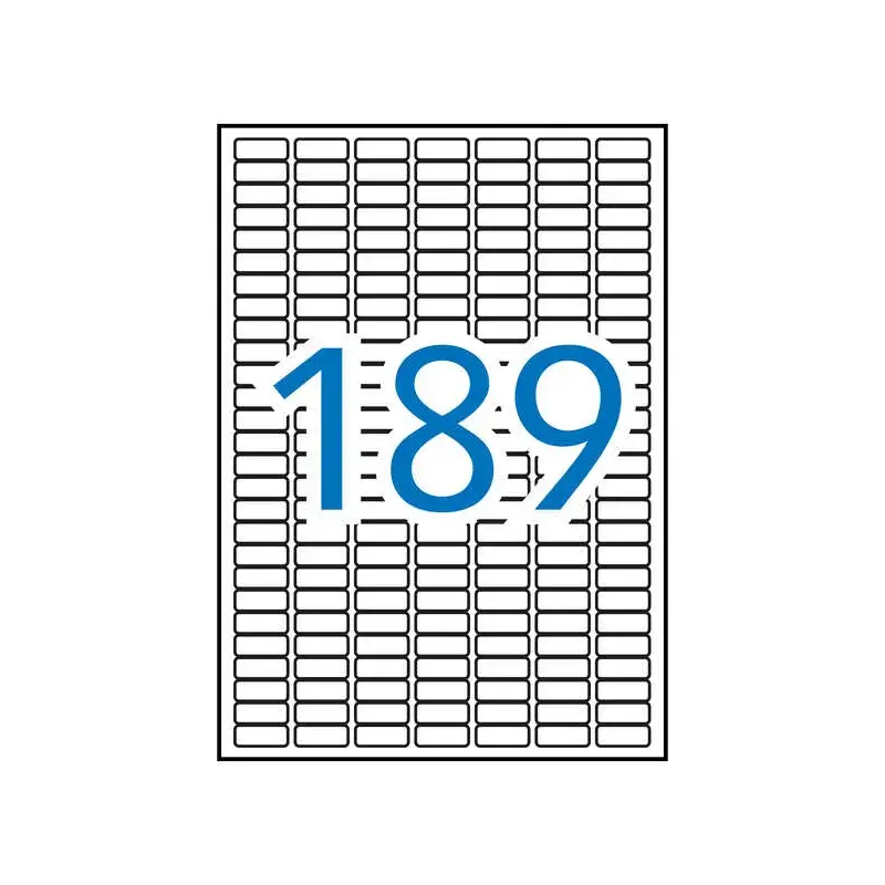 Apli Pack de 1.890 Etiquetas Rectangulares 25.4x10mm - 10 Hojas por 189 Etiquetas - Adhesivo Permanente - Cantos Romos - Aptas p