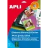 Apli Pack de 10 Etiquetas Blancas Calidad Fotografica para Laser 199.6x289.1mm - Fabricadas con Papel Fotografico - Acabado Bril