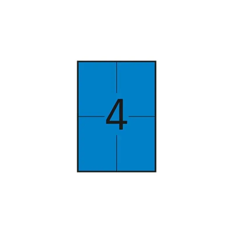 Apli Etiquetas Azules Permanentes 105.0 x 148.0mm 20 Hojas | Ahorro Imprimiendo