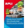 Apli Pack de 1.200 Etiquetas Rectangulares 97x42,4mm - 100 Hojas por 12 Etiquetas - Cantos Rectos - Adhesivo Removible - Permite