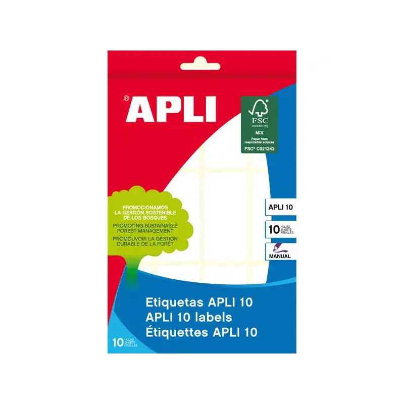 Apli Pack de 120 Etiquetas 26x54mm - Adhesivo Permanente - Cantos Romos - Color Blanco | Ahorro Imprimiendo