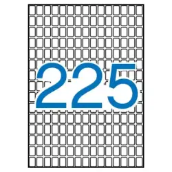 Apli Pack de 3.375 Etiquetas Rectangulares 8x12mm - 15 Hojas A5 por 225 Etiquetas - Adhesivo Permanente - Color Blanco | Ahorro