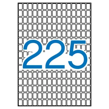 Apli Pack de 3.375 Etiquetas Rectangulares 8x12mm - 15 Hojas A5 por 225 Etiquetas - Adhesivo Permanente - Color Blanco | Ahorro
