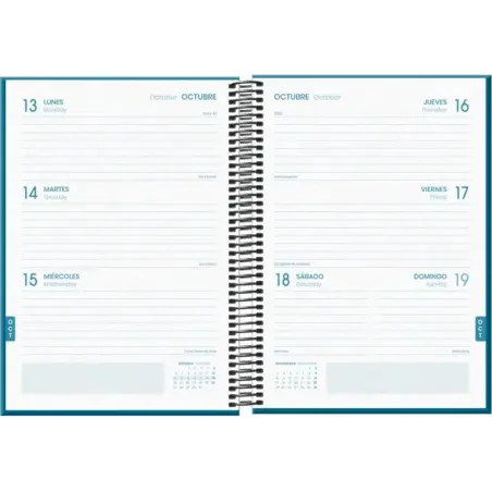 Dohe System Agenda Escolar 25/26 Espiral A5 - Semana Vista - Papel 70g/m2 - Cubierta de Carton Plastificado - Color Azul | Ahorr