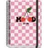Dohe Cherry Agenda Escolar 25/26 Espiral A5 - Semana Vista - Papel 70g/m2 - 4 Hojas de Pegatinas - Cubierta de Carton Plastifica