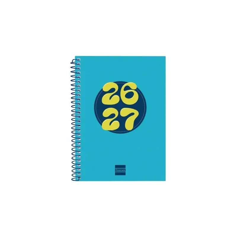 Finocam Cool Agenda Escolar 26/27 - Semana Vista Horizontal - Formato 8º - 120x164mm - Tapas de Carton Forrado - Papel de 80g/m2