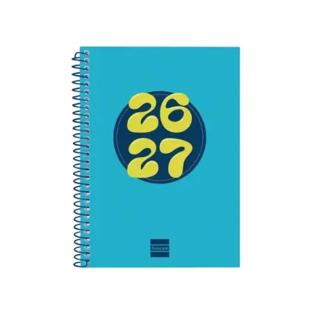 Finocam Cool Agenda Escolar 26/27 - Semana Vista Horizontal - Formato 8º - 120x164mm - Tapas de Carton Forrado - Papel de 80g/m2