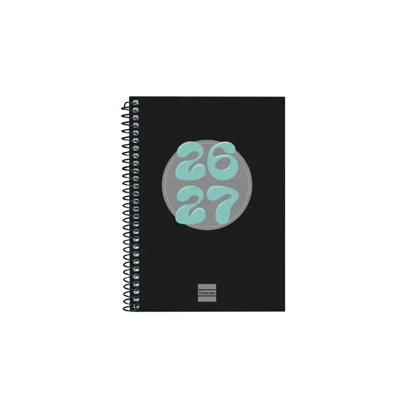 Finocam Cool Agenda Escolar 26/27 - Semana Vista Horizontal - Formato 8º - 120x164mm - Tapas de Carton Forrado - Papel de 80g/m2