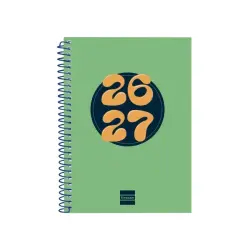 Finocam Cool Agenda Escolar 26/27 - Semana Vista Horizontal - Formato 8º - 120x164mm - Tapas de Carton Forrado - Papel de 80g/m2