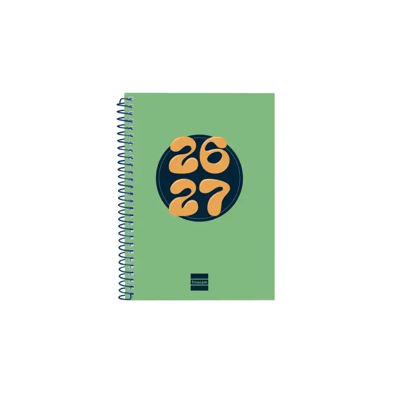 Finocam Cool Agenda Escolar 26/27 - Semana Vista Horizontal - Formato 8º - 120x164mm - Tapas de Carton Forrado - Papel de 80g/m2