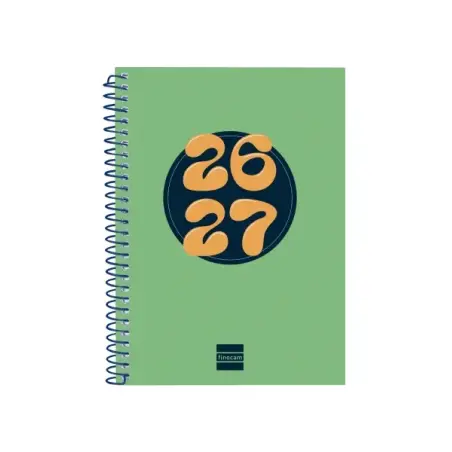 Finocam Cool Agenda Escolar 26/27 - Semana Vista Horizontal - Formato 8º - 120x164mm - Tapas de Carton Forrado - Papel de 80g/m2