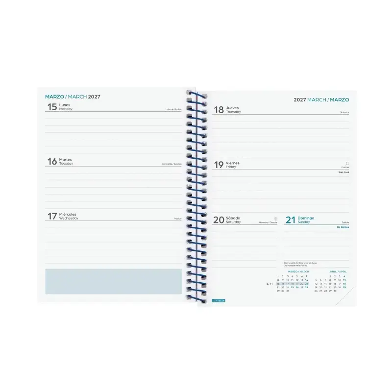 Finocam Cool Agenda Escolar 26/27 - Semana Vista Horizontal - Formato 8º - 120x164mm - Tapas de Carton Forrado - Papel de 80g/m2