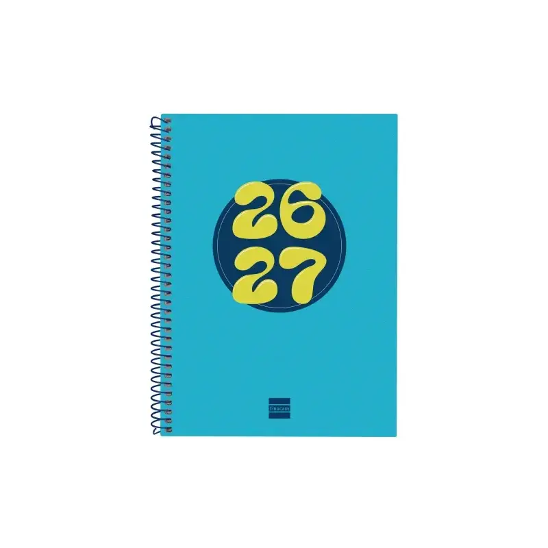 Finocam Cool Agenda Escolar 26/27 - Semana Vista Horizontal - Formato 4º - 155x212mm - Tapas de Carton Forrado - Papel de 80g/m2