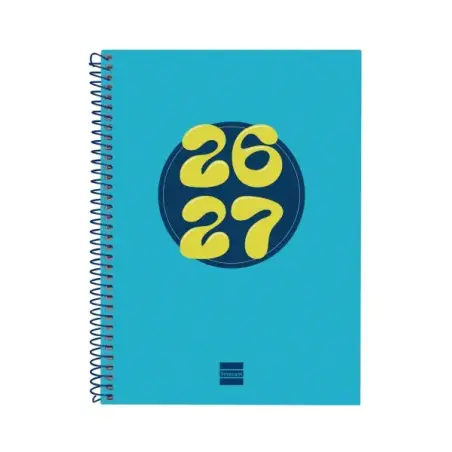 Finocam Cool Agenda Escolar 26/27 - Semana Vista Horizontal - Formato 4º - 155x212mm - Tapas de Carton Forrado - Papel de 80g/m2