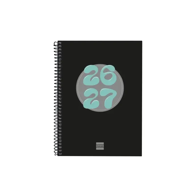 Finocam Cool Agenda Escolar 26/27 - Semana Vista Horizontal - Formato 4º - 155x212mm - Tapas de Carton Forrado - Papel de 80g/m2