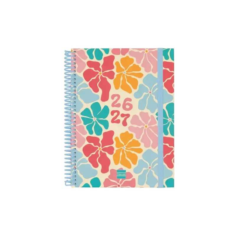Finocam Diva Agenda Escolar 26/27 - Semana Vista Horizontal - Formato 4º - 155x212mm - Tapas de Carton Forrado - Papel de 80g/m2