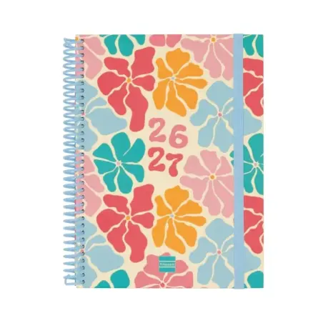 Finocam Diva Agenda Escolar 26/27 - Semana Vista Horizontal - Formato 4º - 155x212mm - Tapas de Carton Forrado - Papel de 80g/m2
