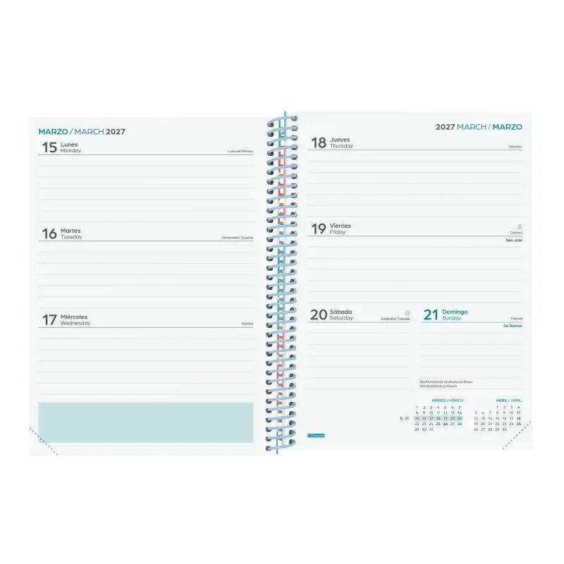 Finocam Diva Agenda Escolar 26/27 - Semana Vista Horizontal - Formato 4º - 155x212mm - Tapas de Carton Forrado - Papel de 80g/m2