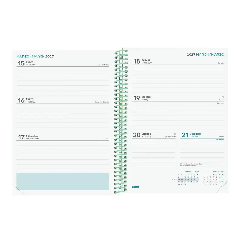 Finocam Diva Agenda Escolar 26/27 - Semana Vista Horizontal - Formato 4º - 155x212mm - Tapas de Carton Forrado - Papel de 80g/m2