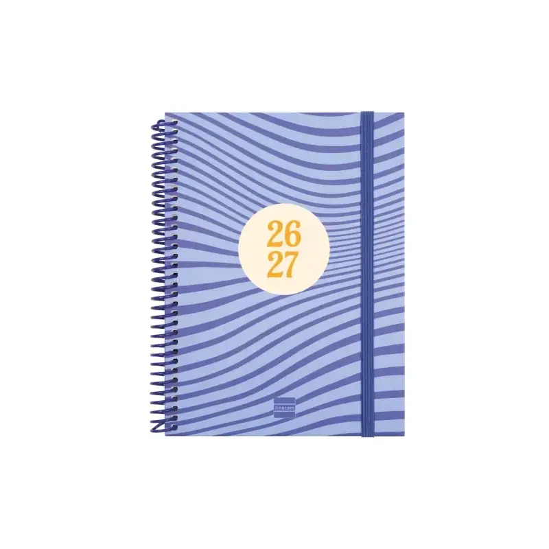 Finocam Diva Agenda Escolar 26/27 - Semana Vista Horizontal - Formato 4º - 155x212mm - Tapas de Carton Forrado - Papel de 80g/m2