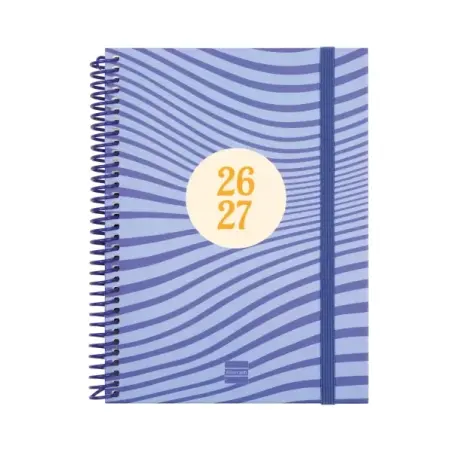 Finocam Diva Agenda Escolar 26/27 - Semana Vista Horizontal - Formato 4º - 155x212mm - Tapas de Carton Forrado - Papel de 80g/m2