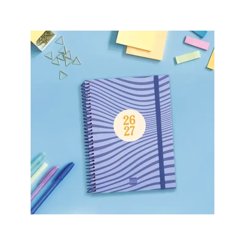 Finocam Diva Agenda Escolar 26/27 - Semana Vista Horizontal - Formato 4º - 155x212mm - Tapas de Carton Forrado - Papel de 80g/m2
