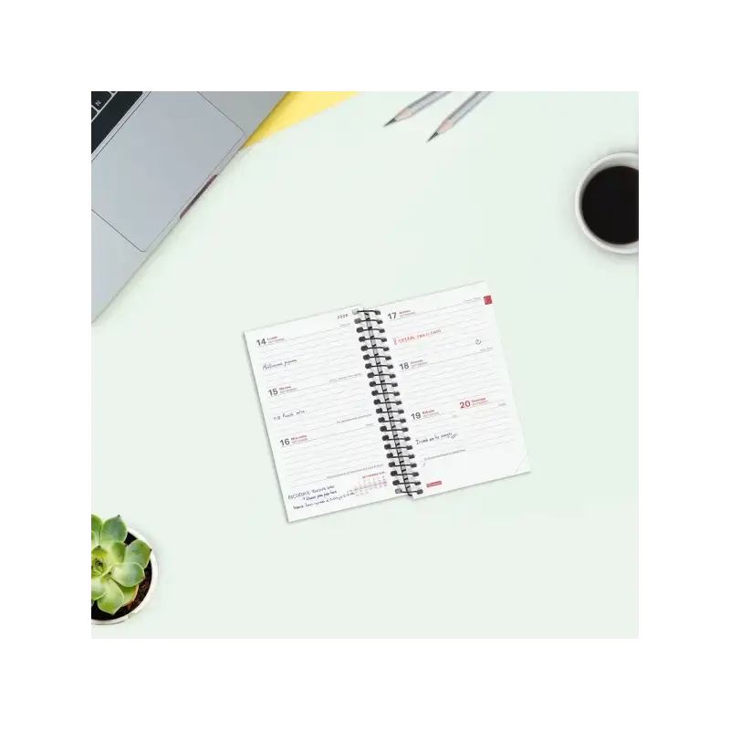 Finocam Espir Agenda Escolar 26/27 - Semana Vista Horizontal - Formato E3 - 79x127mm - Tapas de Polipropileno - Papel de 80g/m2