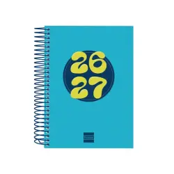 Finocam Cool Agenda Escolar 26/27 - 1 Dia por Pagina - Formato 8º - 120x164mm - Tapas de Carton Forrado - Papel de 80g/m2 - Espi
