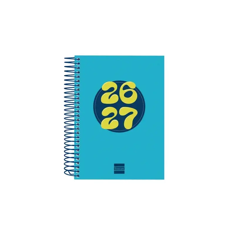 Finocam Cool Agenda Escolar 26/27 - 1 Dia por Pagina - Formato 8º - 120x164mm - Tapas de Carton Forrado - Papel de 80g/m2 - Espi