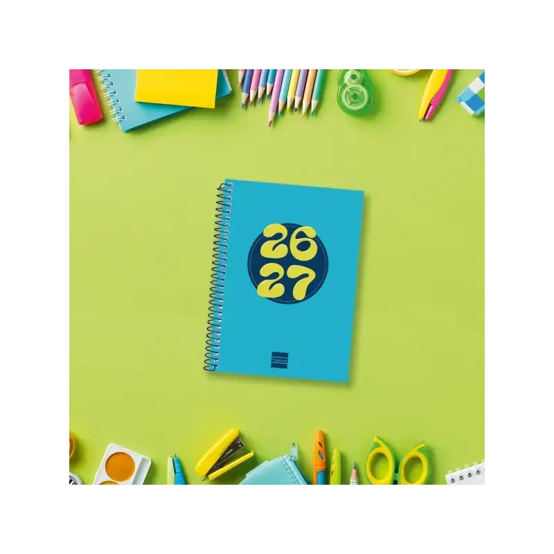 Finocam Cool Agenda Escolar 26/27 - 1 Dia por Pagina - Formato 8º - 120x164mm - Tapas de Carton Forrado - Papel de 80g/m2 - Espi