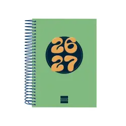 Finocam Cool Agenda Escolar 26/27 - 1 Dia por Pagina - Formato 8º - 120x164mm - Tapas de Carton Forrado - Papel de 80g/m2 - Espi