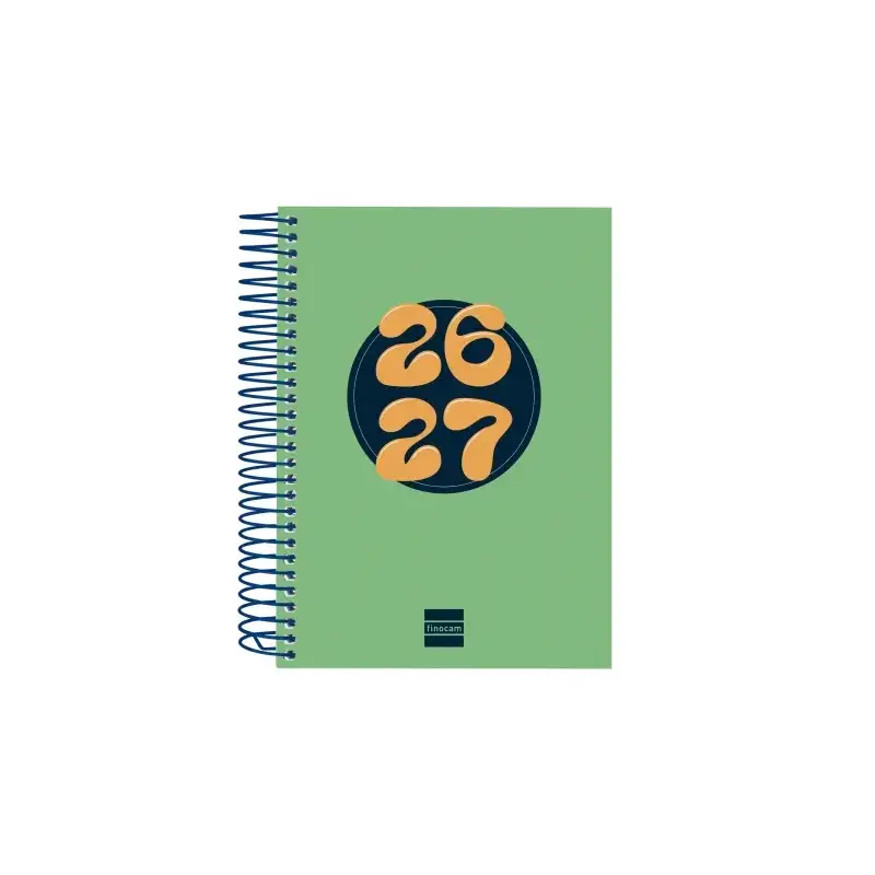 Finocam Cool Agenda Escolar 26/27 - 1 Dia por Pagina - Formato 8º - 120x164mm - Tapas de Carton Forrado - Papel de 80g/m2 - Espi