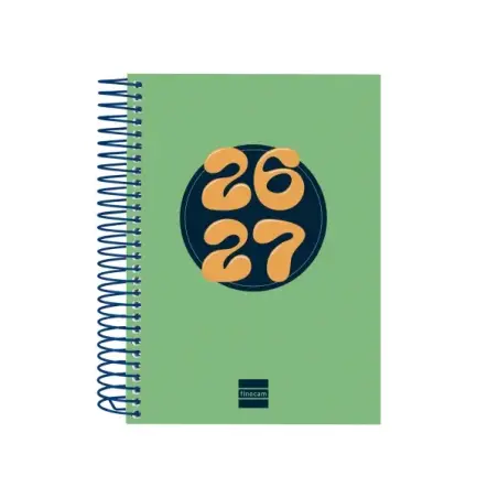 Finocam Cool Agenda Escolar 26/27 - 1 Dia por Pagina - Formato 8º - 120x164mm - Tapas de Carton Forrado - Papel de 80g/m2 - Espi