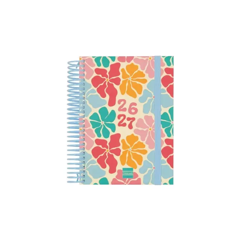 Finocam Diva Agenda Escolar 26/27 - 1 Dia por Pagina - Formato 8º - 120x164mm - Tapas de Carton Forrado - Papel de 80g/m2 - Espi