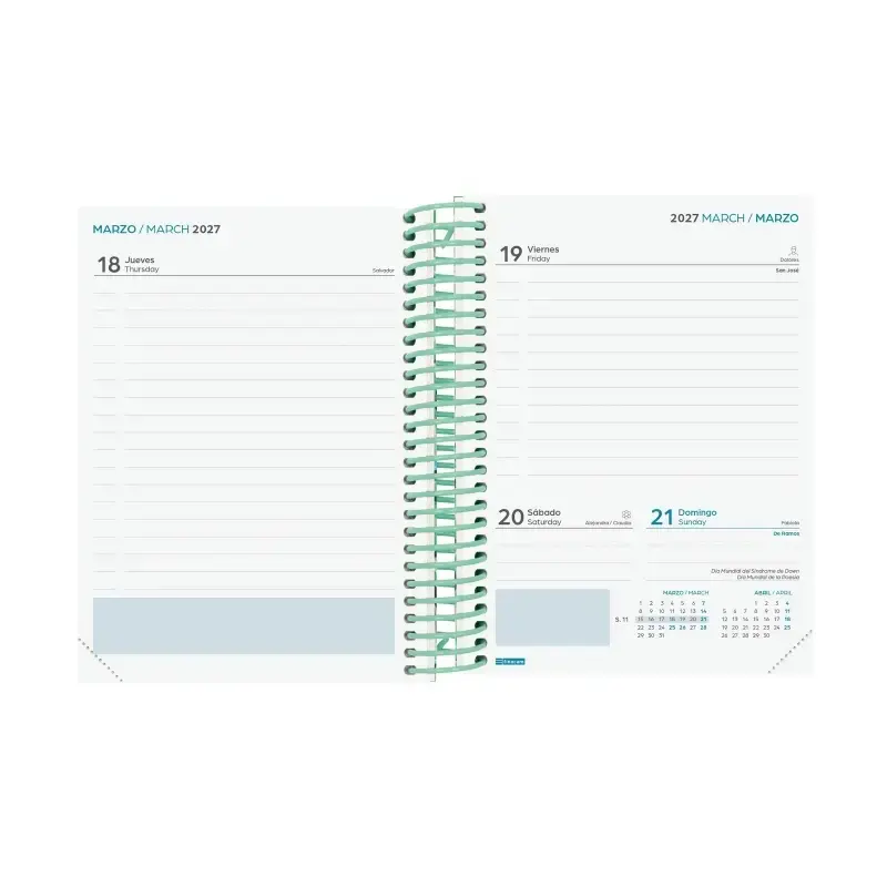 Finocam Diva Agenda Escolar 26/27 - 1 Dia por Pagina - Formato 8º - 120x164mm - Tapas de Carton Forrado - Papel de 80g/m2 - Espi