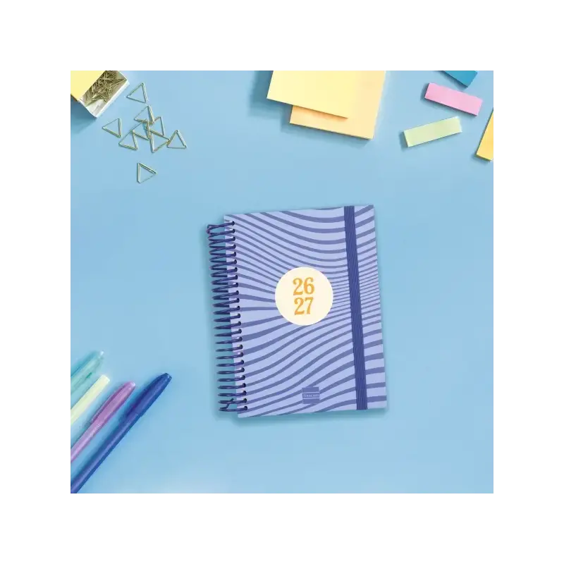 Finocam Diva Agenda Escolar 26/27 - 1 Dia por Pagina - Formato 8º - 120x164mm - Tapas de Carton Forrado - Papel de 80g/m2 - Espi