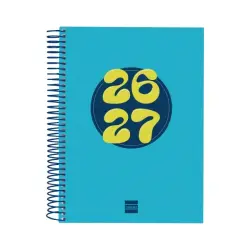 Finocam Cool Agenda Escolar 26/27 - 1 Dia por Pagina - Formato 4º - 155x212mm - Tapas de Carton Forrado - Papel de 80g/m2 - Espi