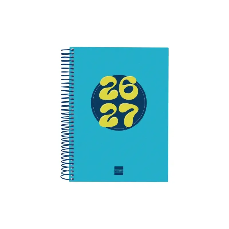 Finocam Cool Agenda Escolar 26/27 - 1 Dia por Pagina - Formato 4º - 155x212mm - Tapas de Carton Forrado - Papel de 80g/m2 - Espi
