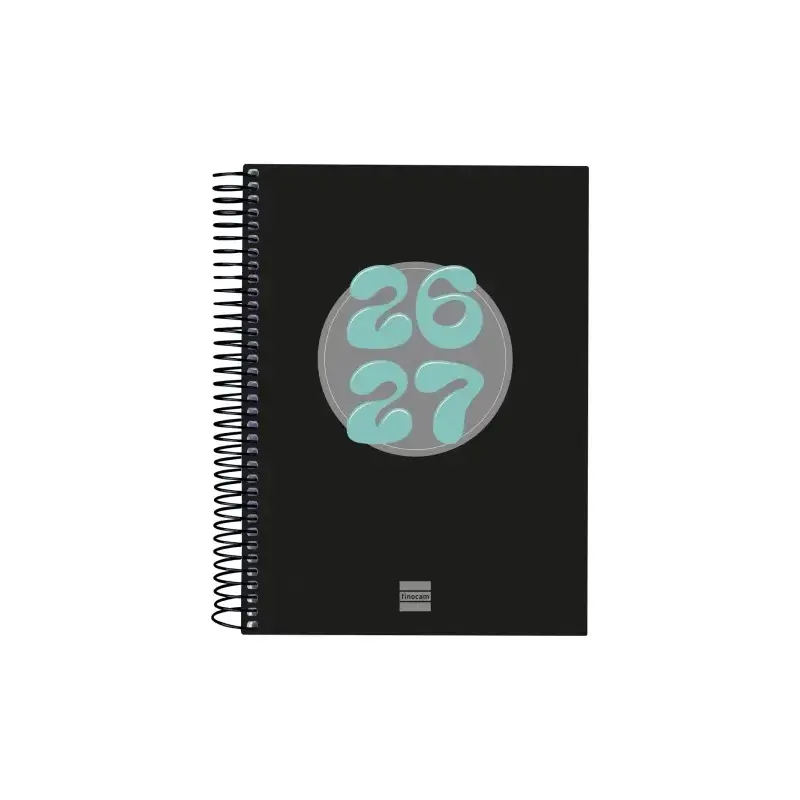 Finocam Cool Agenda Escolar 26/27 - 1 Dia por Pagina - Formato 4º - 155x212mm - Tapas de Carton Forrado - Papel de 80g/m2 - Espi