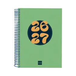 Finocam Cool Agenda Escolar 26/27 - 1 Dia por Pagina - Formato 4º - 155x212mm - Tapas de Carton Forrado - Papel de 80g/m2 - Espi