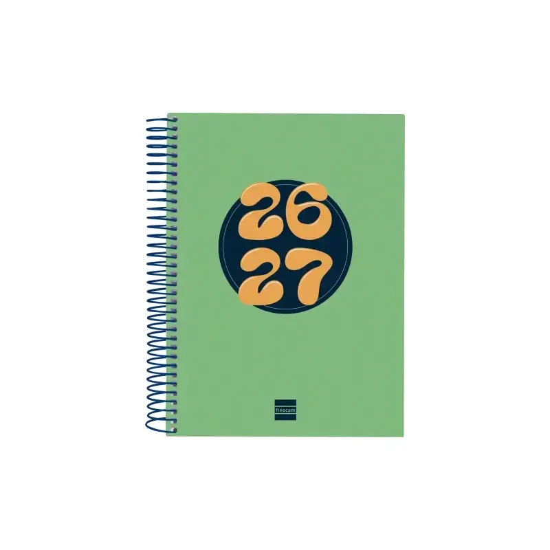 Finocam Cool Agenda Escolar 26/27 - 1 Dia por Pagina - Formato 4º - 155x212mm - Tapas de Carton Forrado - Papel de 80g/m2 - Espi