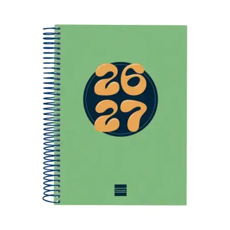 Finocam Cool Agenda Escolar 26/27 - 1 Dia por Pagina - Formato 4º - 155x212mm - Tapas de Carton Forrado - Papel de 80g/m2 - Espi