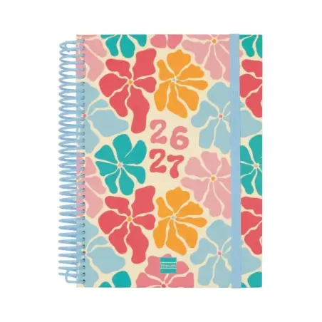 Finocam Diva Agenda Escolar 26/27 - 1 Dia por Pagina - Formato 4º - 155x212mm - Tapas de Carton Forrado - Papel de 80g/m2 - Espi